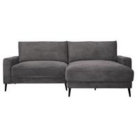 Wohnlandschaft Cora Dunkelgrau - Dunkelgrau/Schwarz, Modern, Holz/Textil (223/86/161cm) - Mömax