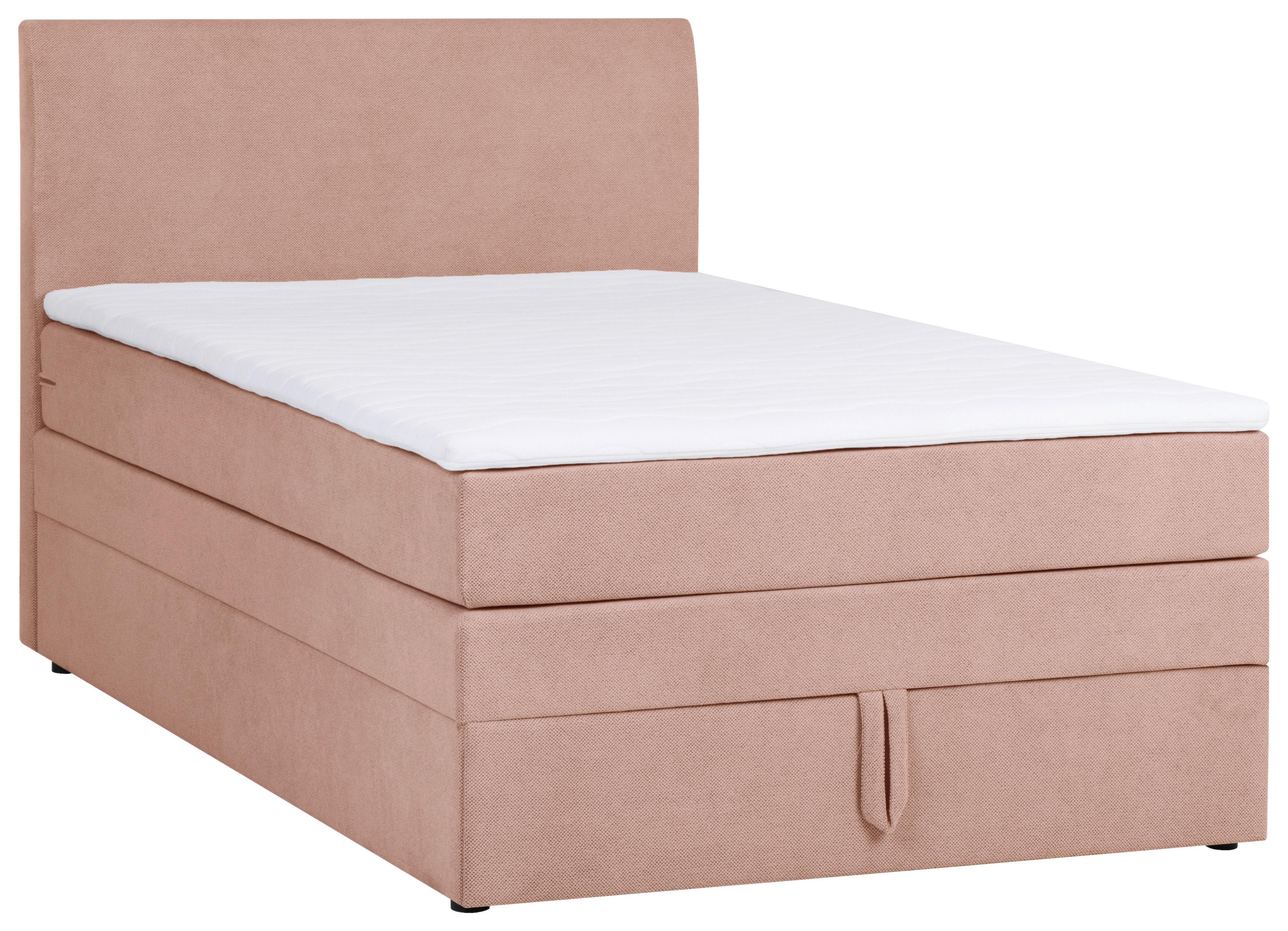 PAT BOXSPRING WICKIE - roz, Konventionell, lemn/metal (120/200cm)