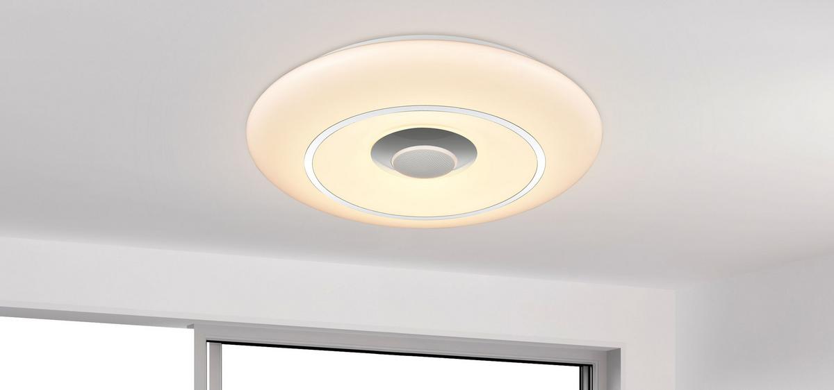 LAMPA SUFITOWA LED COOL *SBN*SH* - biały/kolor chromowy, Lifestyle, tworzywo sztuczne/metal (39/7cm) - Novel