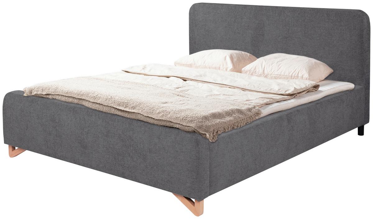 Oblazinjena Postelja Flamingo, Antracit, 180x200cm - svetlo rjava/črna, Moderno, kovina/umetna masa (180/200cm) - MID.YOU