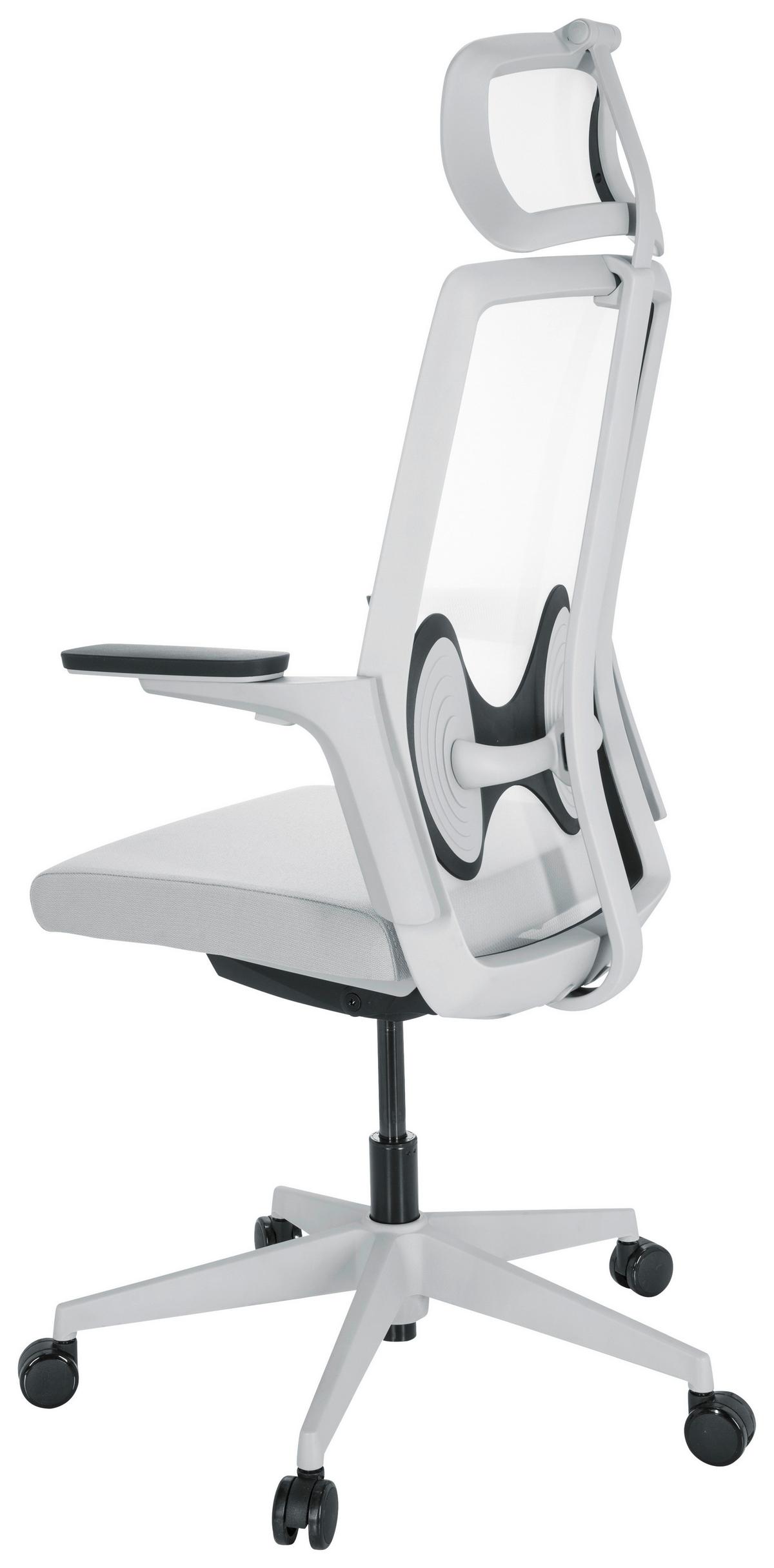 Pisarniški Stol Arceo W, Siva - siva/bela, Basics, umetna masa/tekstil (66/123-139/66cm) - MID.YOU