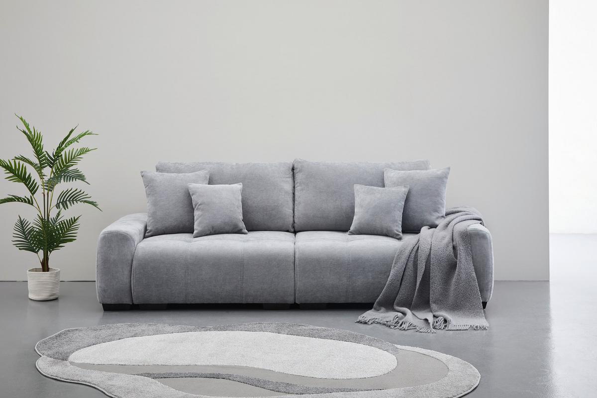 Mega Sofa Toledo - tamno smeđa/svijetlo siva, Konvencionalno, tekstil/plastika (250/100/90cm) - Best Price