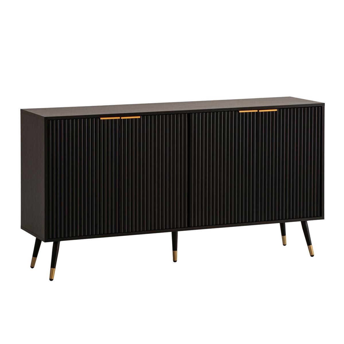 SIDEBOARD WL6.885 - Goldfarben/Schwarz, Design, Holzwerkstoff/Metall (150/81/39cm) - MID.YOU
