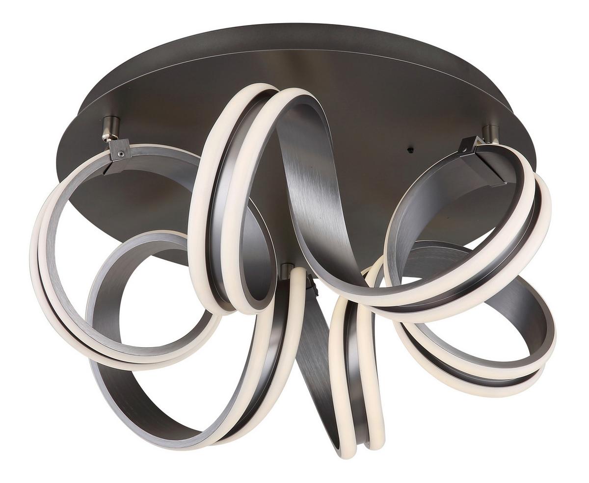 LED-DECKENLEUCHTE 67335-45 KUNI - Weiss/Dunkelgrau, Design, Kunststoff/Metall (54/25cm) - Globo