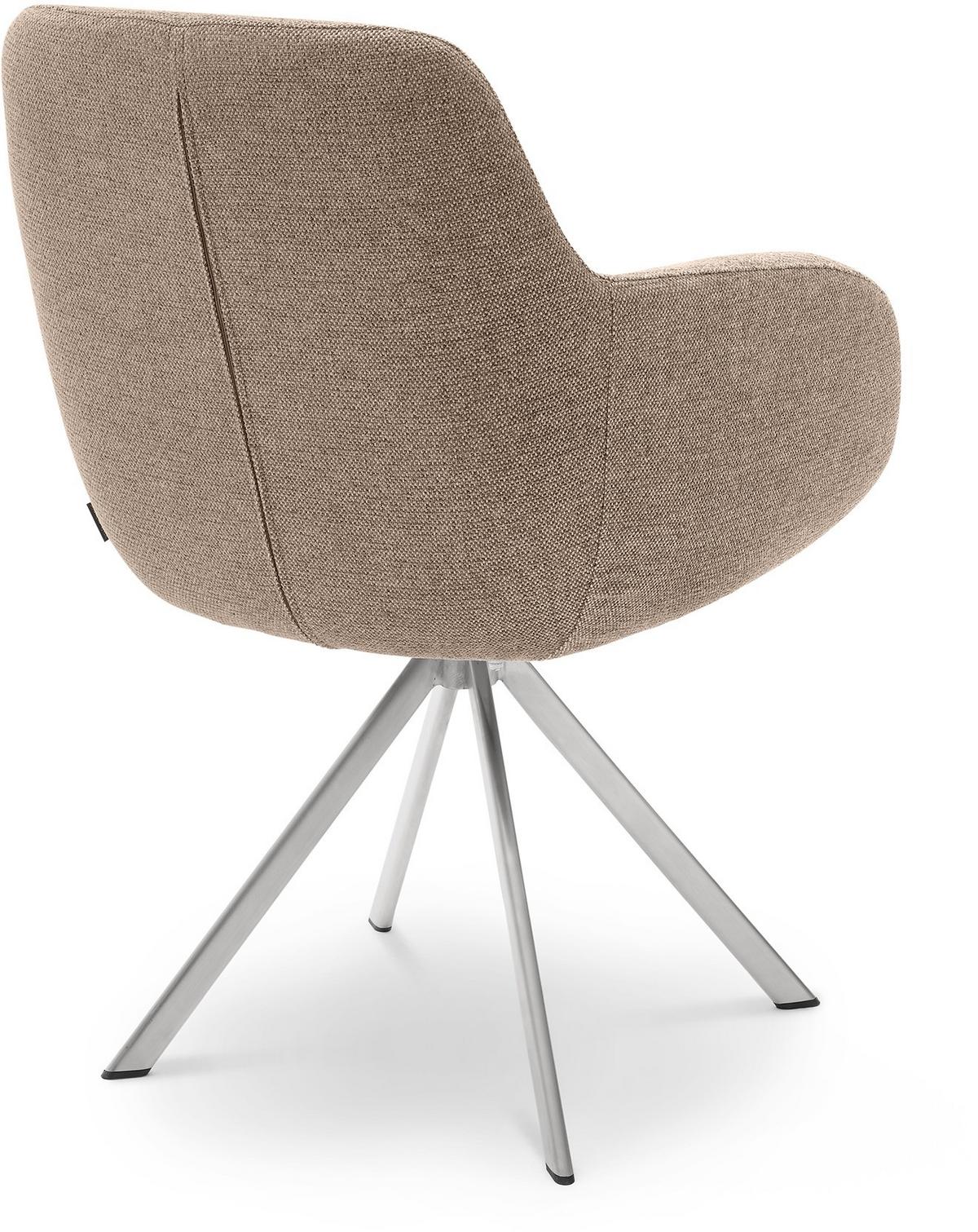 KRZESŁO Z PODŁOKIETNIKAMI TAVIA -MR- - kolor stalowy/jasnobrązowy, Design, metal/tkanina (62/86/66cm) - Musterring