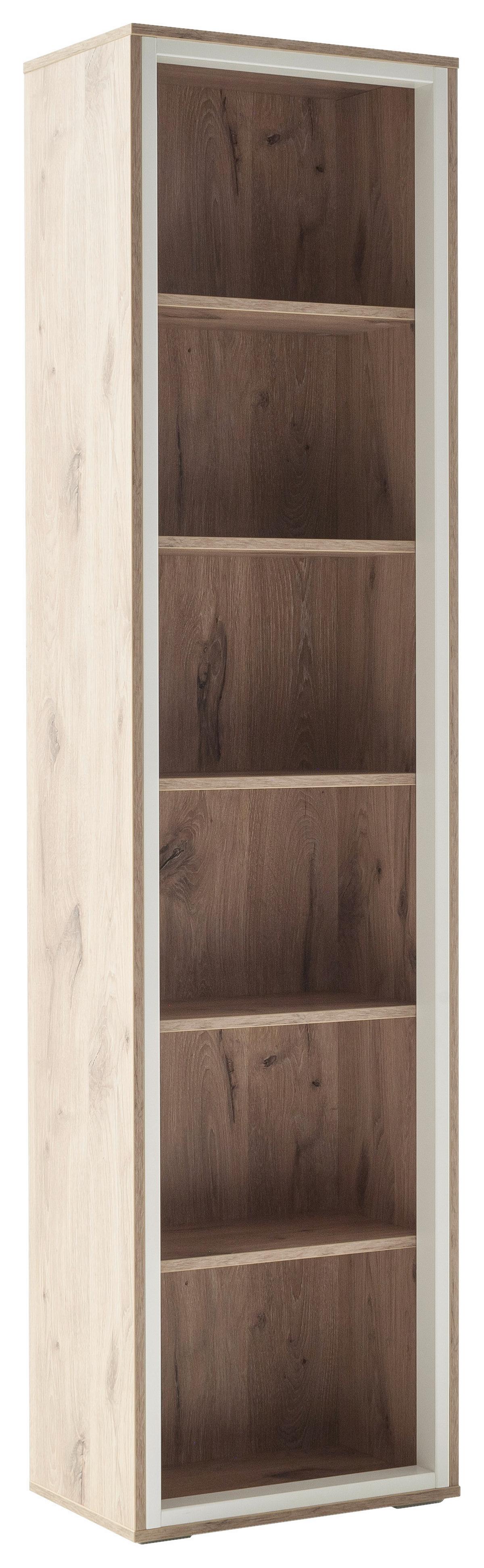 Regalelement Santerno Weiß/Eichefarben - Eichefarben/Weiß, KONVENTIONELL, Holzwerkstoff (50/197/32cm) - Mömax