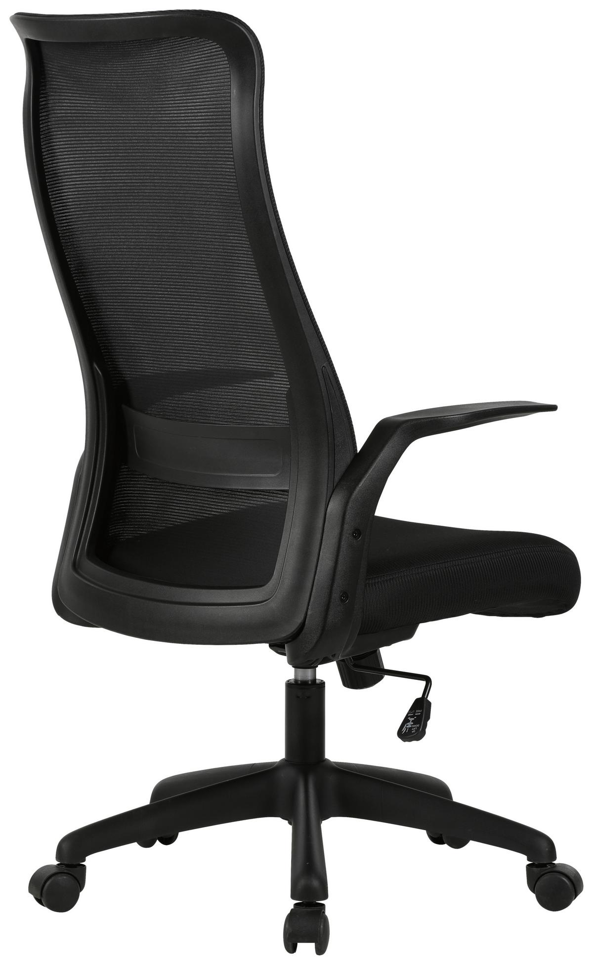 DREHSTUHL MILA - Schwarz, Design, Kunststoff/Textil (61/110/117,5/66cm) - Bassetti