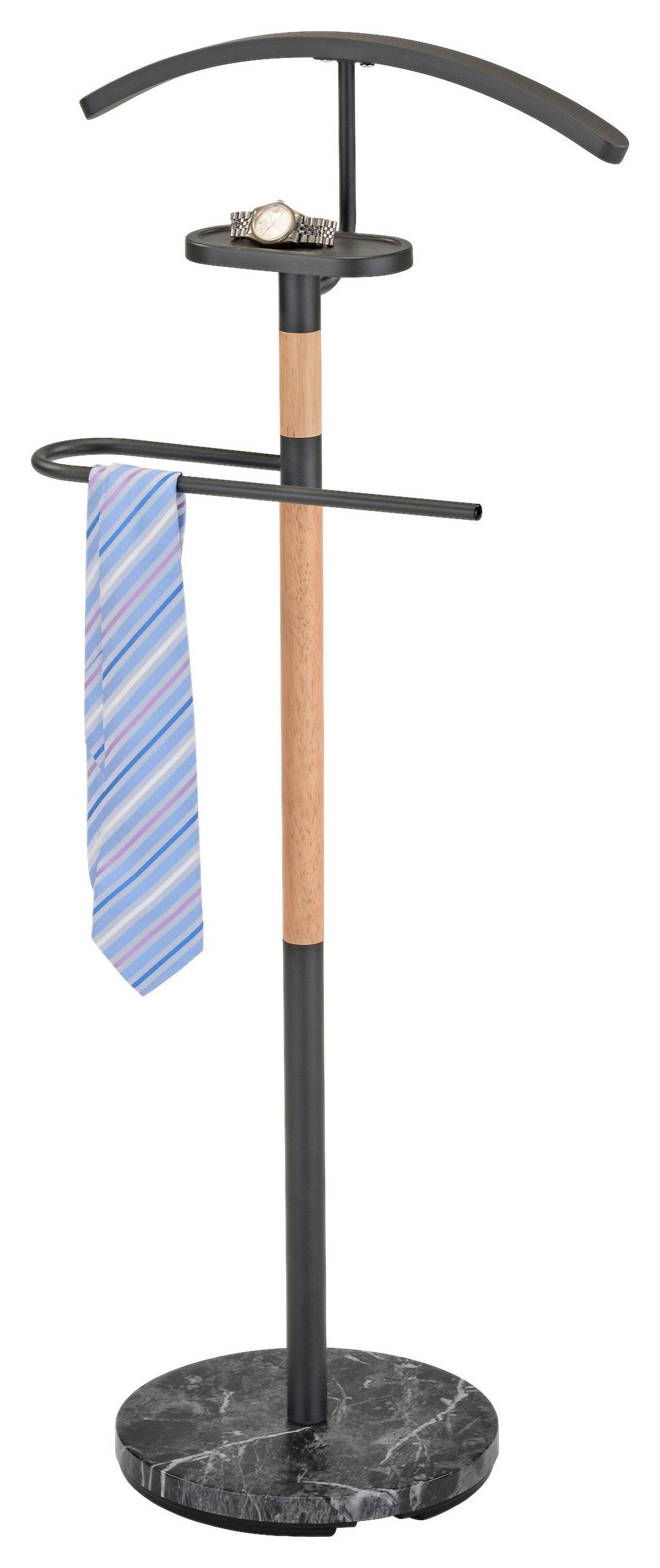 Obešalnik Za Oblačila Rudy, Črna, Masivno - črna/naravne barve, Moderno, kovina/les (47/112/31cm)