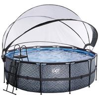 Bazen Exit Stone Pool, Črpalka S Peščenim Filtrom, Ø 427cm - siva, Konvencionalno, kovina (427/122cm) - EXIT Toys