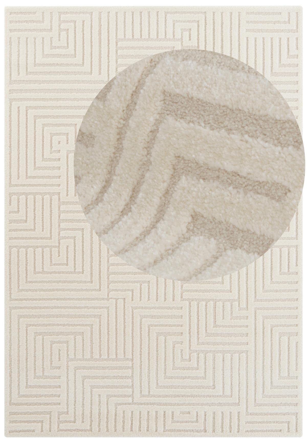 Hochflorteppich Manipu Creme ca. 120x170cm - Creme, Basics, Kunststoff (120/170cm)