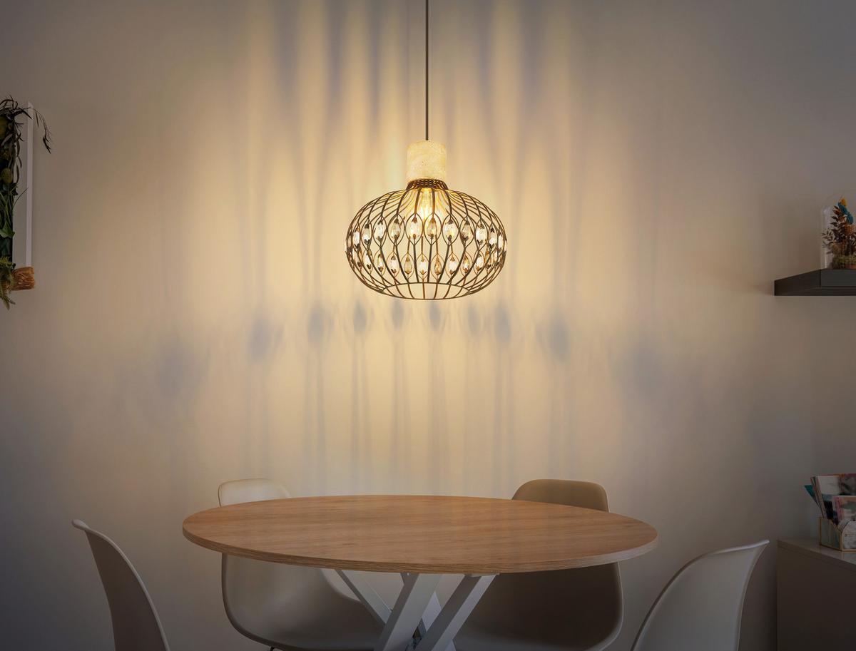 HÄNGELEUCHTE 15778H DORTHY - clair/gris, Design, métal/matière synthétique (38/150cm) - Globo