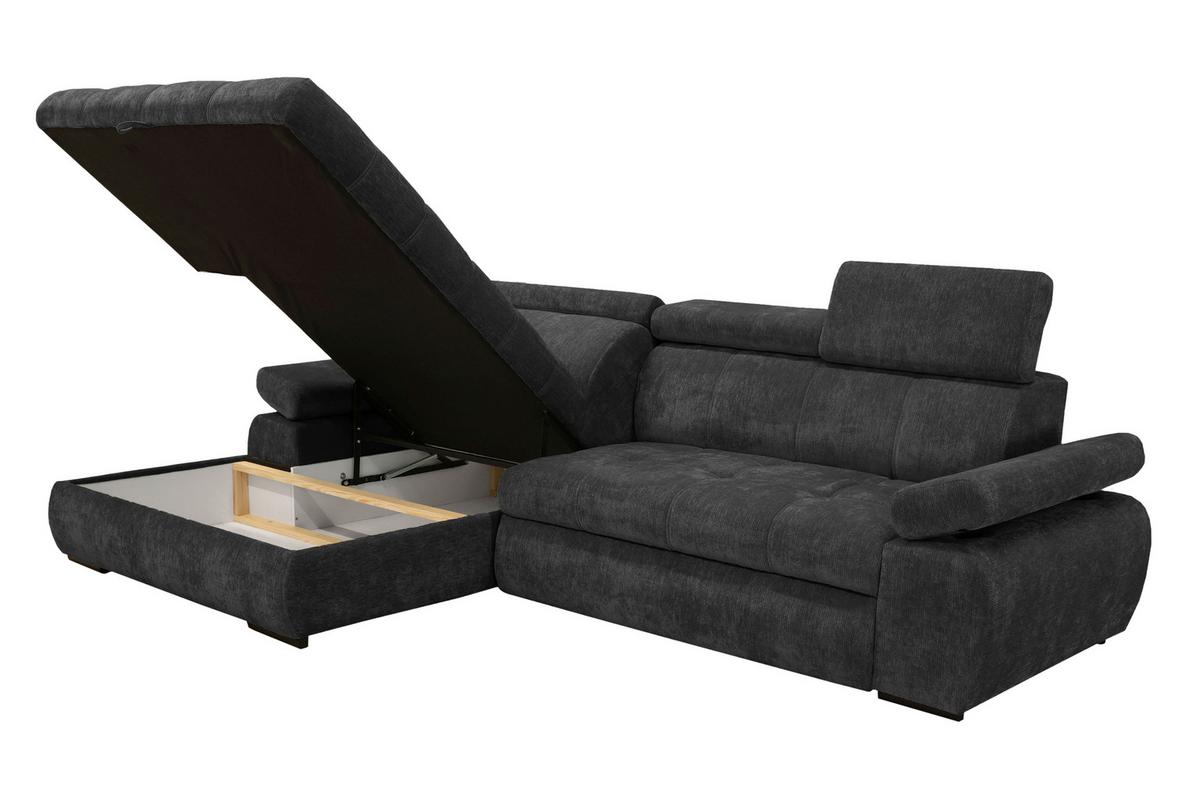 Kutna Garnitura Vegas - crna, Design, drvo/tekstil (173/294cm) - Modern Living