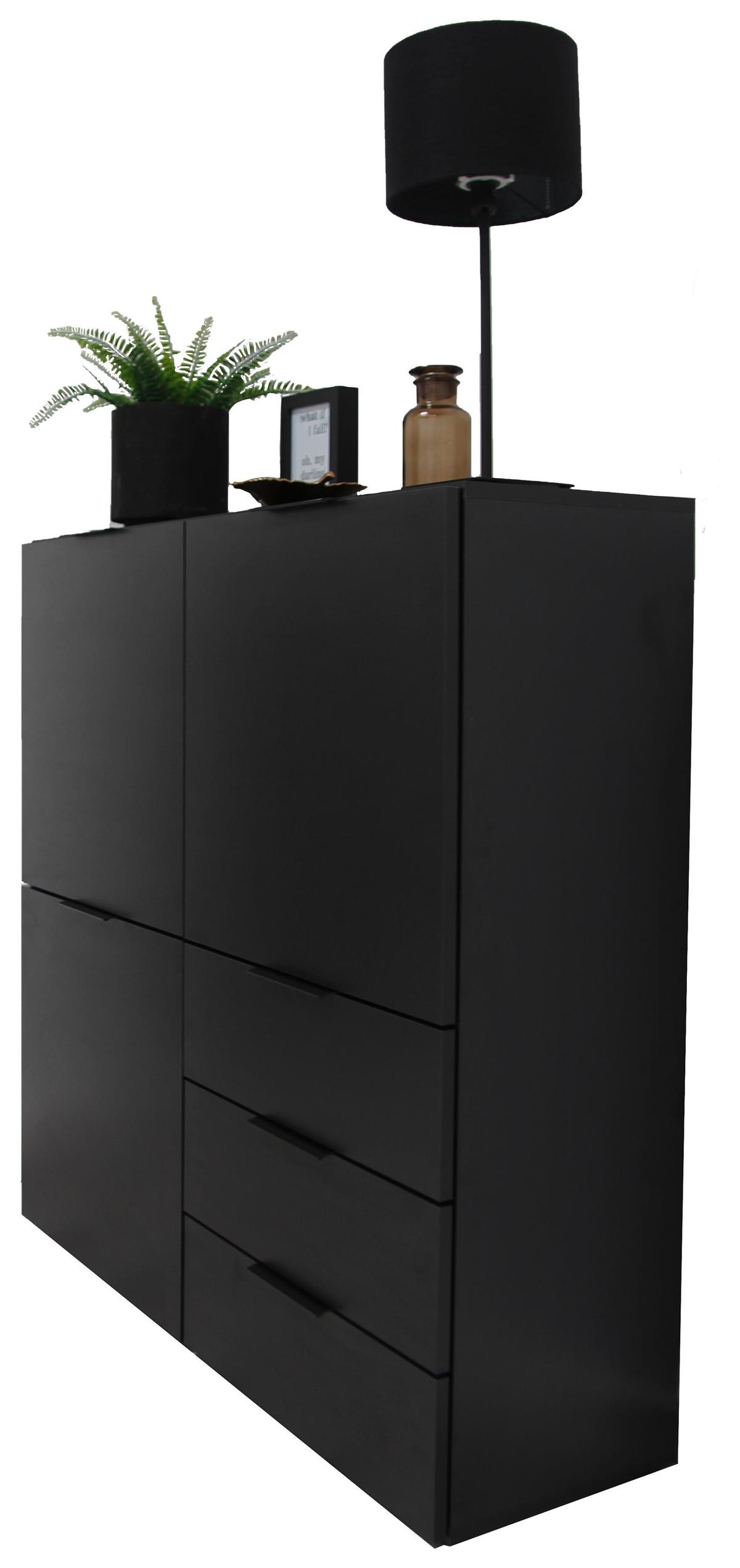 Highboard in Schwarz