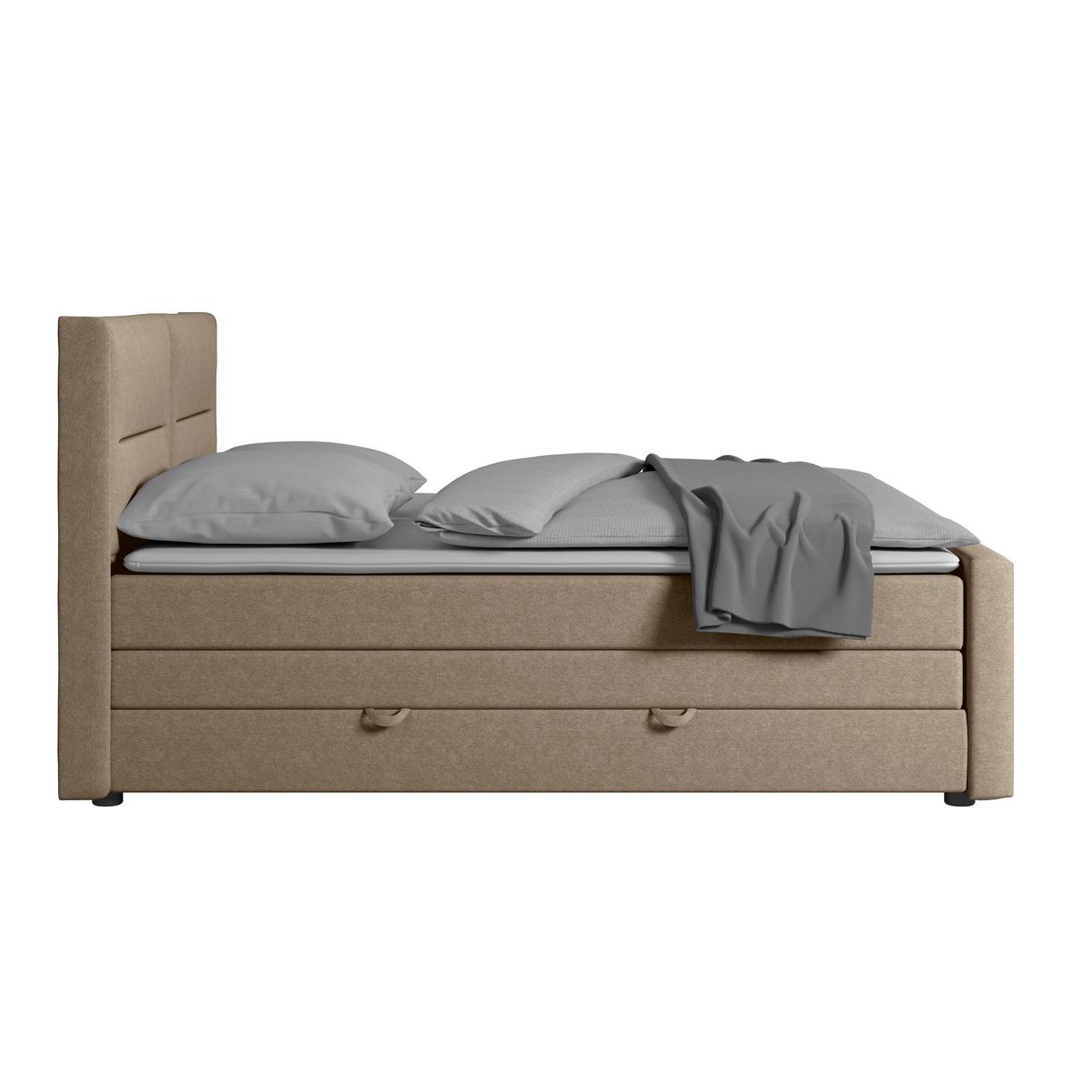 Boxspringbett Kyoto ca. 180x200 cm Beige - Beige, MODERN, Holz/Kunststoff (180/200cm) - MID.YOU