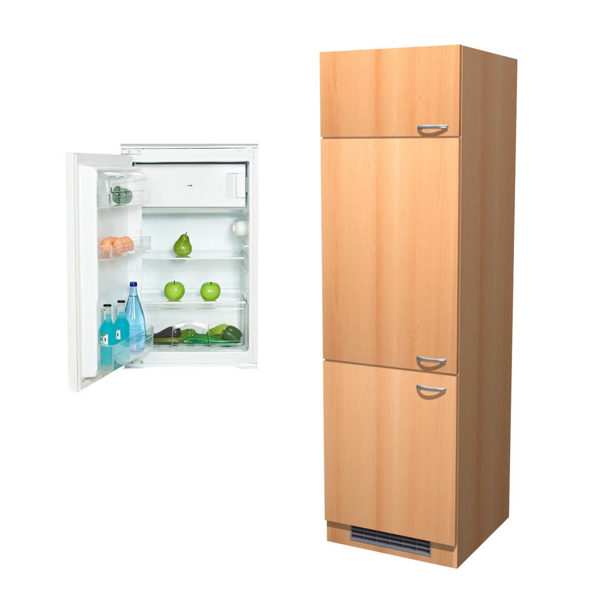 Omara Za Vgradno Napravo Nano, Barva Bukve - barve nerjavečega jekla/barve bukve, Moderno, umetna masa/leseni material (60/200/57cm) - FlexWell
