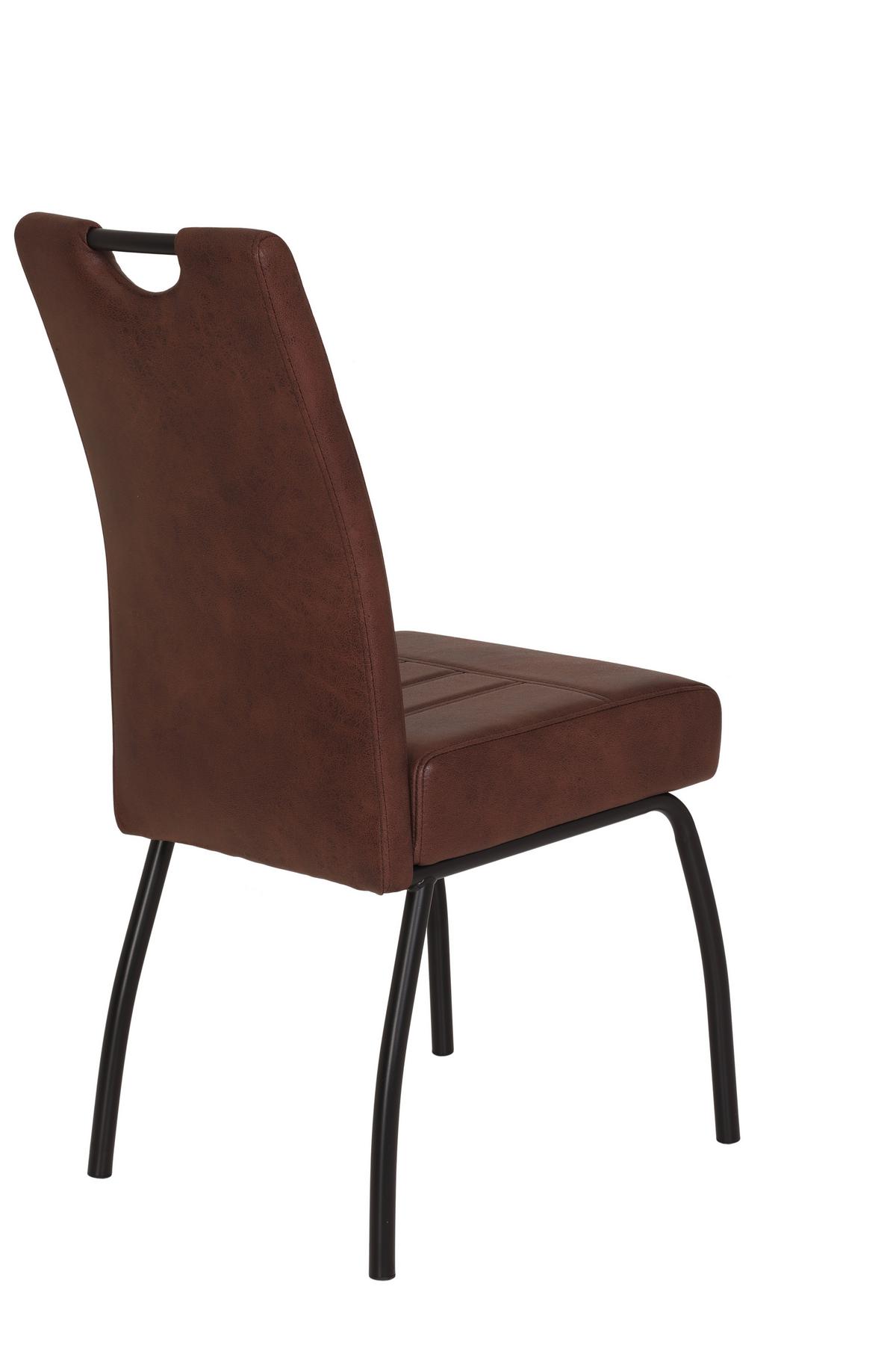 Stuhl-Set Beate S 2er-Set ca. 43x99 cm Braun - Braun, MODERN, Textil/Metall (43/99/60cm) - MID.YOU