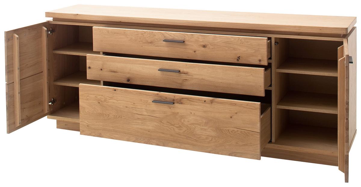 KOMODA SZEROKA BARCELONA - szary/dąb bianco, Design, materiał drewnopochodny/metal (210/84/44cm) - Livetastic