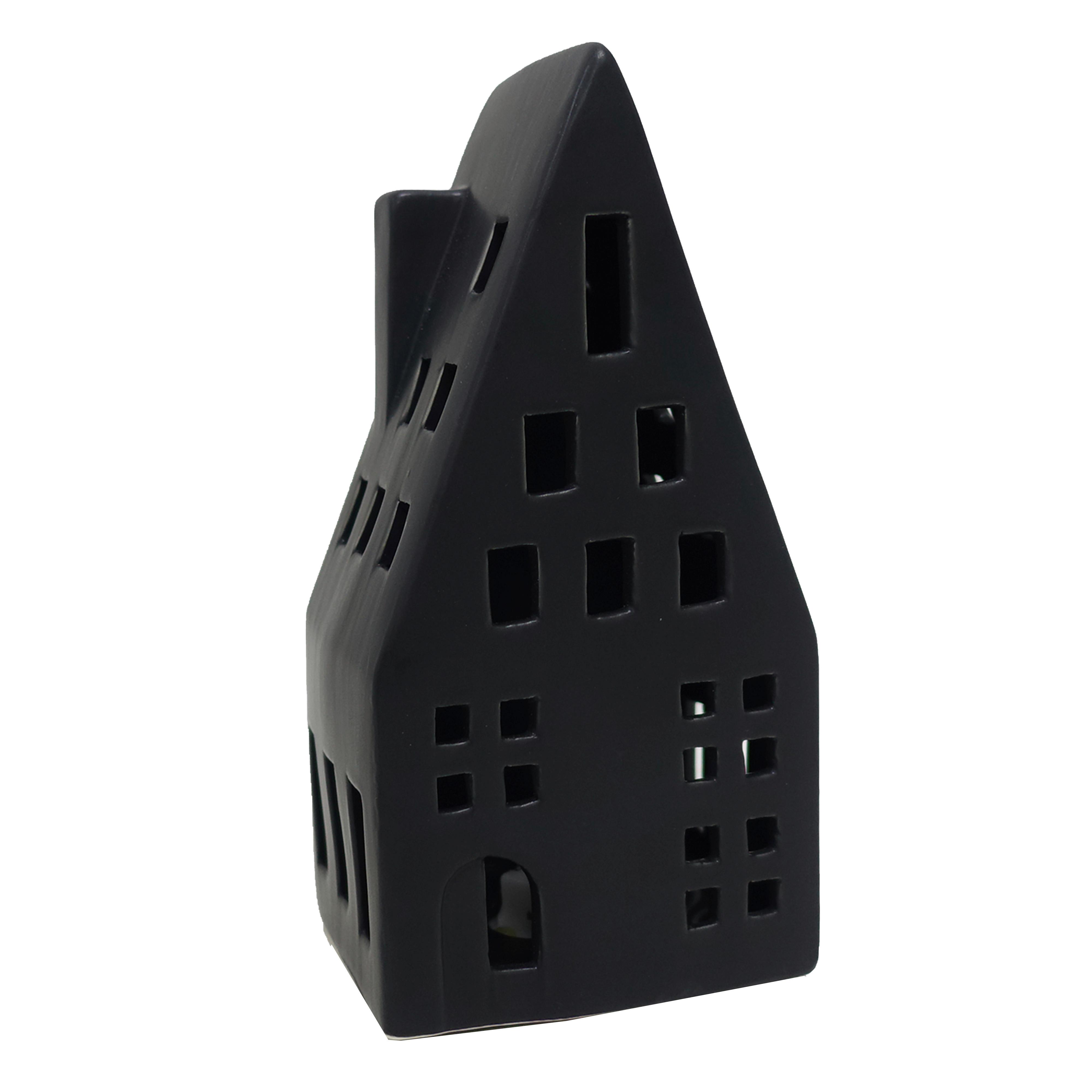 Dekor Ház Luke - fekete, Konventionell, kerámia (9/19/7cm) - Modern Living