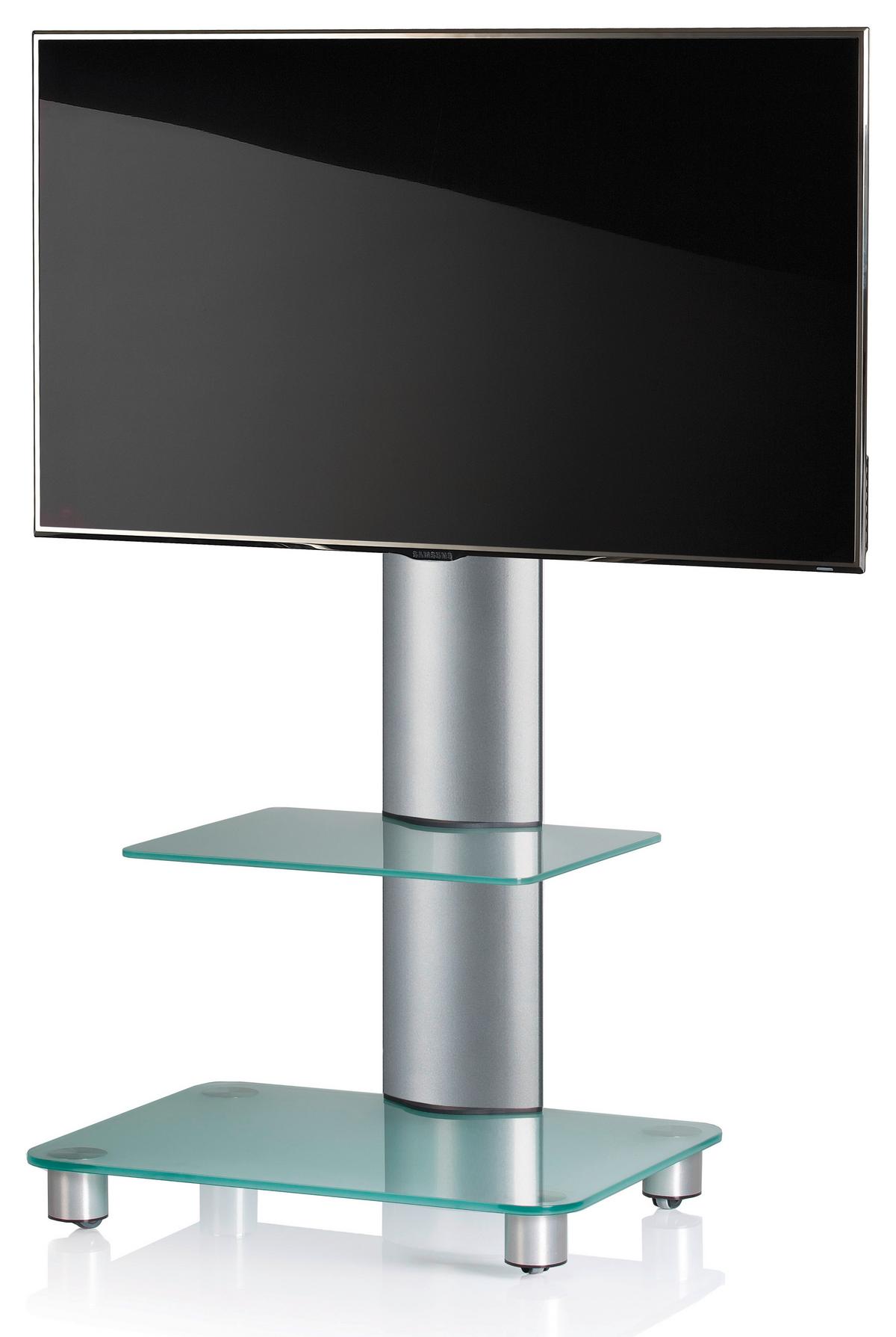 Stojalo Za Tv Bilano - srebrne barve, Konvencionalno, kovina/steklo (60/100/44cm) - MID.YOU