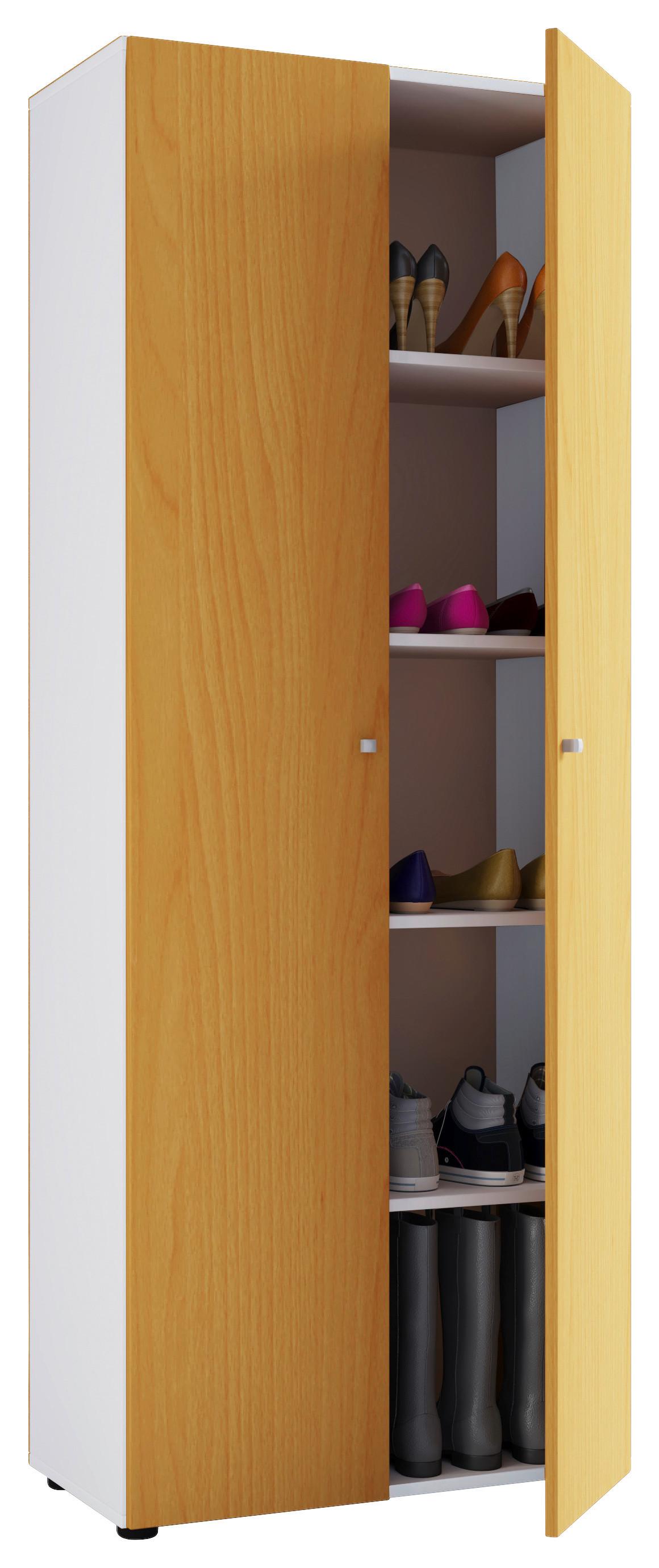 Omara Za Čevlje Vandol, Bela, Barva Bukve - srebrne barve/črna, Design, umetna masa/leseni material (71/180/39cm) - MID.YOU