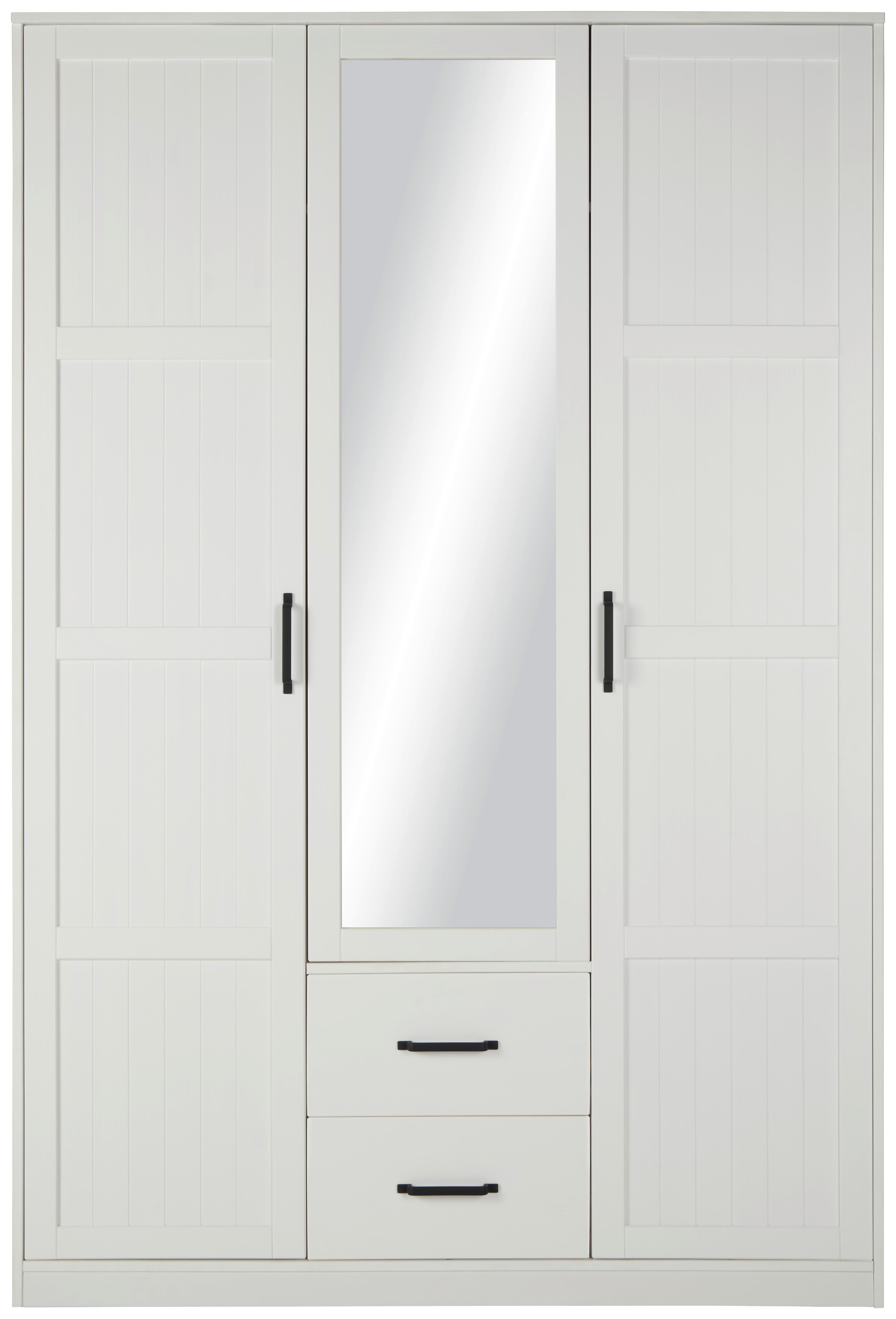 Ormar S Klasičnim Vratima Madita - bijela/crna, Romantik / Landhaus, drvo/plastika (148/220/60cm) - Modern Living