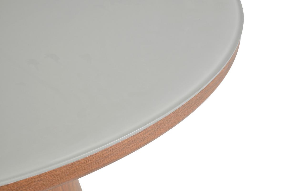 Jedilna Miza Sienna, Temno Siva, Barva Oreha, Ø 120 - temno siva/barva oreha, Moderno, steklo/leseni material (120/76cm) - MID.YOU