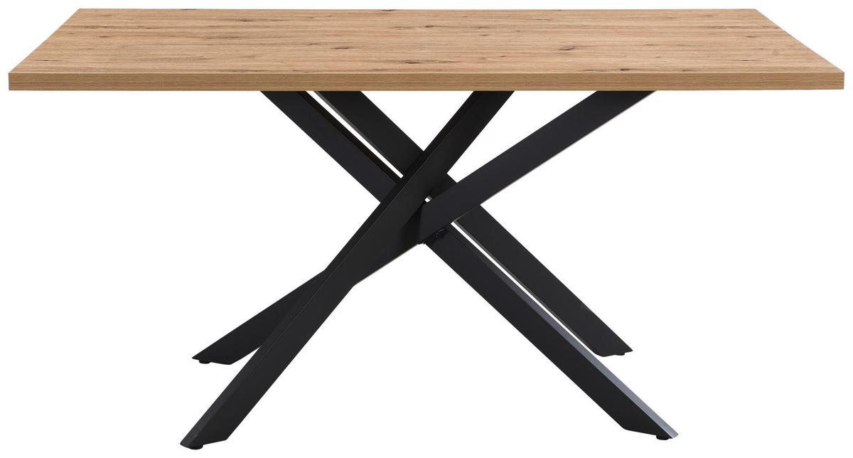 Jedilna Miza Ebbo, Barva Hrasta, 150x90 - črna/divji hrast, Trendi, kovina/leseni material (150/75/90cm)