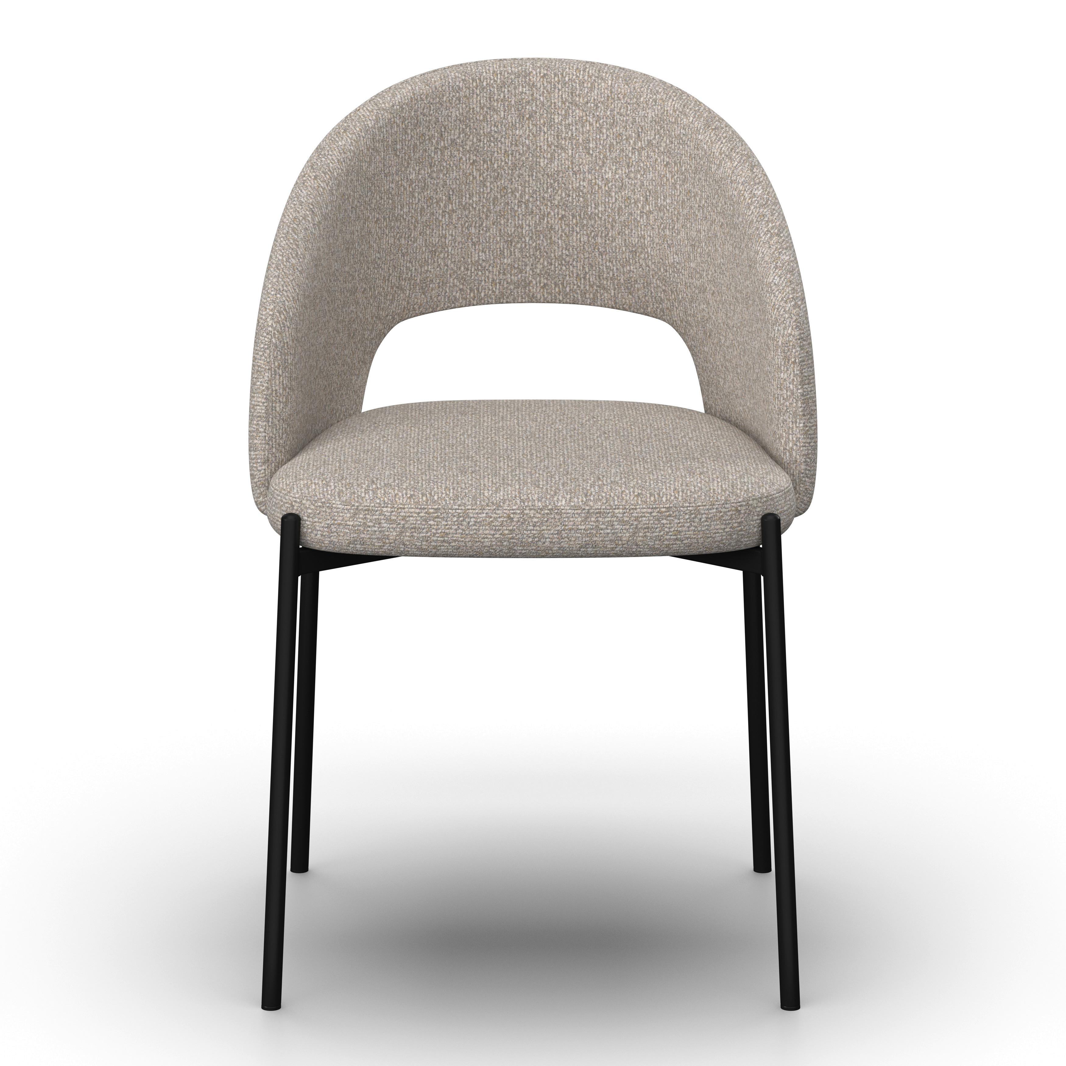 STOL NADIYA - ljusgrå/svart, Modern, metall/trä (52/78/56cm) - Bessagi Home