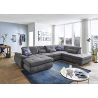 U-alakú Kanapé Paso - ezüstszínű, Konventionell, faalapú anyag/fém (374/83/260cm) - Premium Living