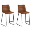 Barhocker-Set Milan 2er-Set Braun - Cognac/Schwarz, KONVENTIONELL, Kunststoff/Textil (49/98/54,5cm) - MID.YOU