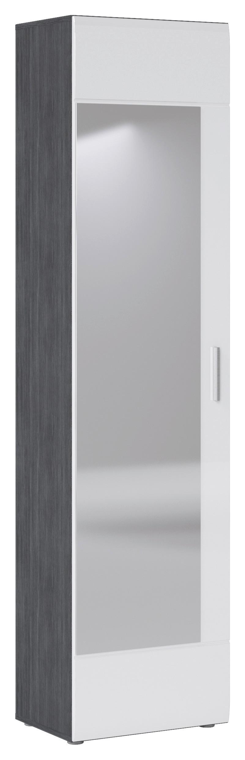 Garderobni Ormar Salve - crna, Moderno, staklo/drvni materijal (50/197,5/35cm) - Modern Living