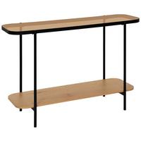 Konzola Linea - prirodne boje/crna, Moderno, staklo/drvni materijal (110/76/39cm) - Modern Living