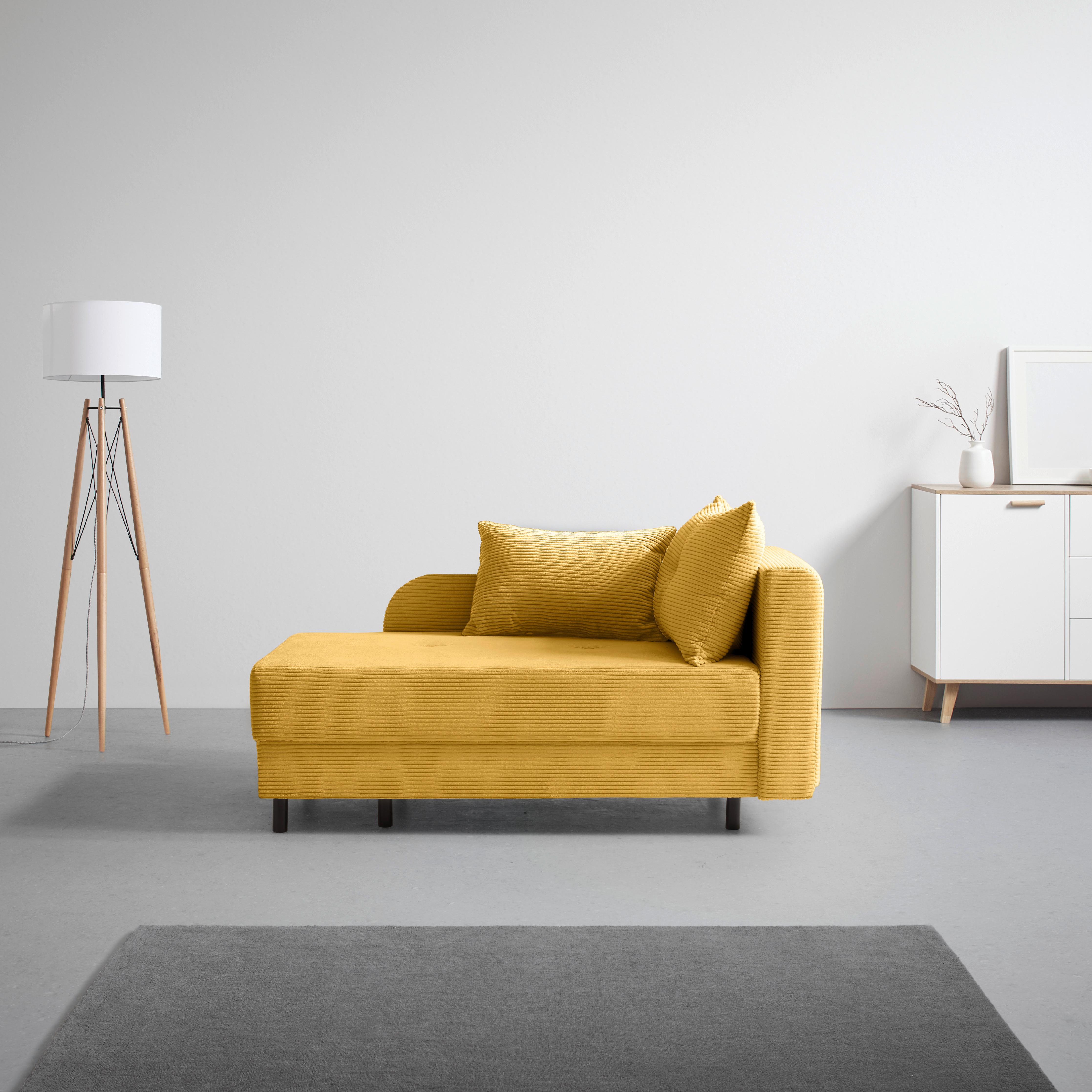 Liege Nova Senfgelb - Senfgelb/Schwarz, MODERN, Holz/Textil (145/62/85cm) - Mömax