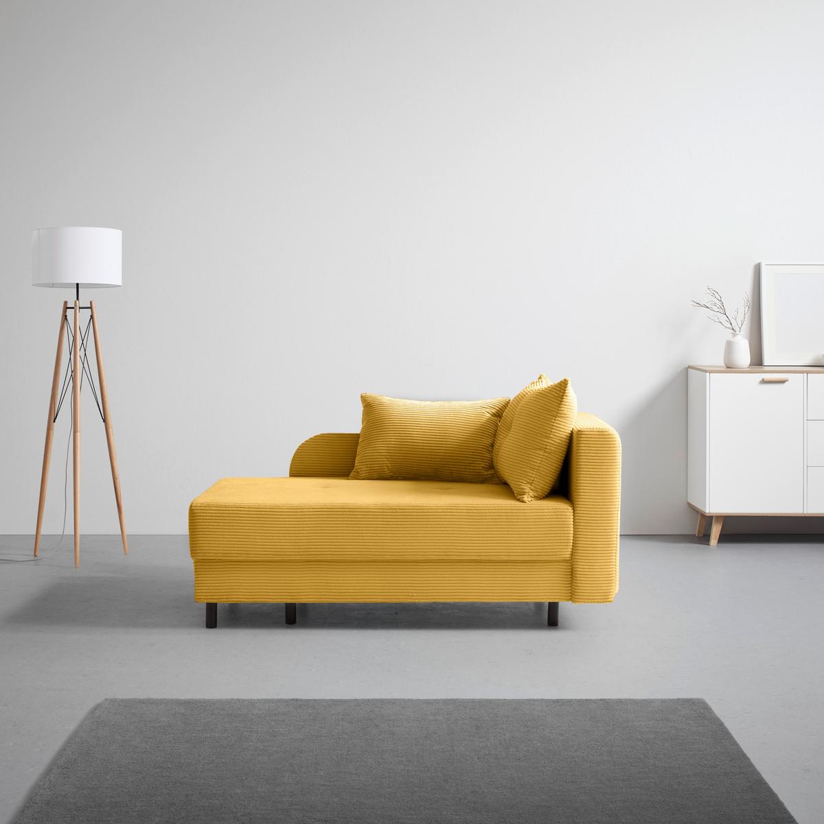 Liege Nova Senfgelb - Senfgelb/Schwarz, MODERN, Holz/Textil (145/62/85cm) - Mömax