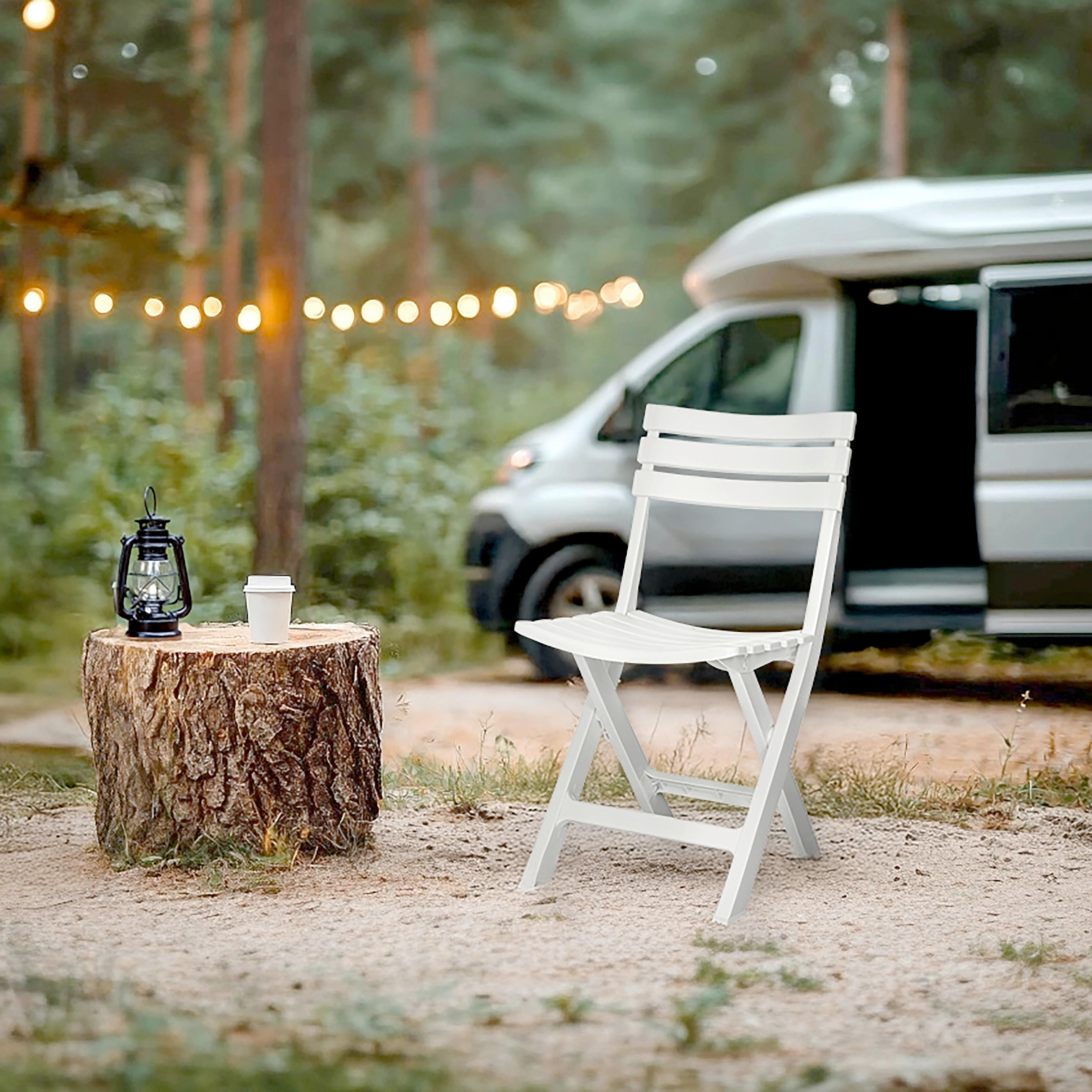 Zložljiv Stol Travano, Bela - bela, Moderno, umetna masa (42/80/45,5cm) - MID.YOU