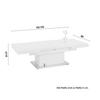 TABLE BASSE 2IN1 II - couleur inox/blanc, MODERN, matériau en bois/métal (133-170/51-77/80cm) - Mömax