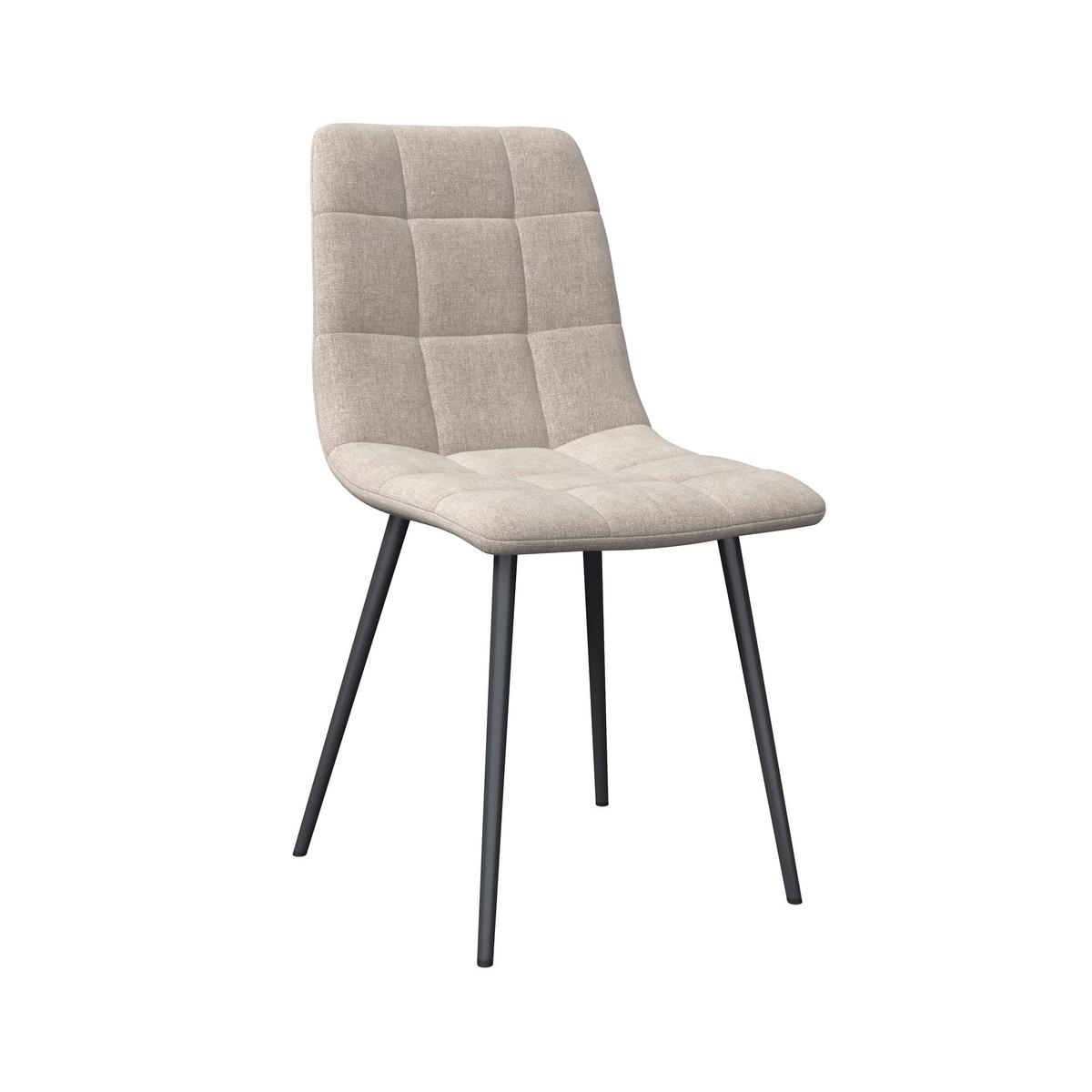 Stuhl Ria Greige Mikrofaser Gepolstert - Greige/Schwarz, MODERN, Textil/Metall (44/87/54cm) - Bessagi Home