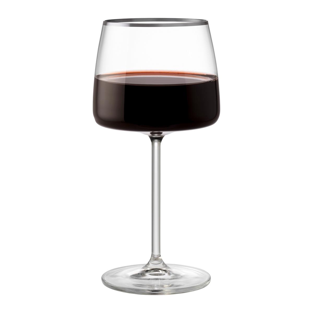 Rotweinglas Platin Klar ca. 420ml - Klar, ROMANTIK / LANDHAUS, Glas (0,42l)