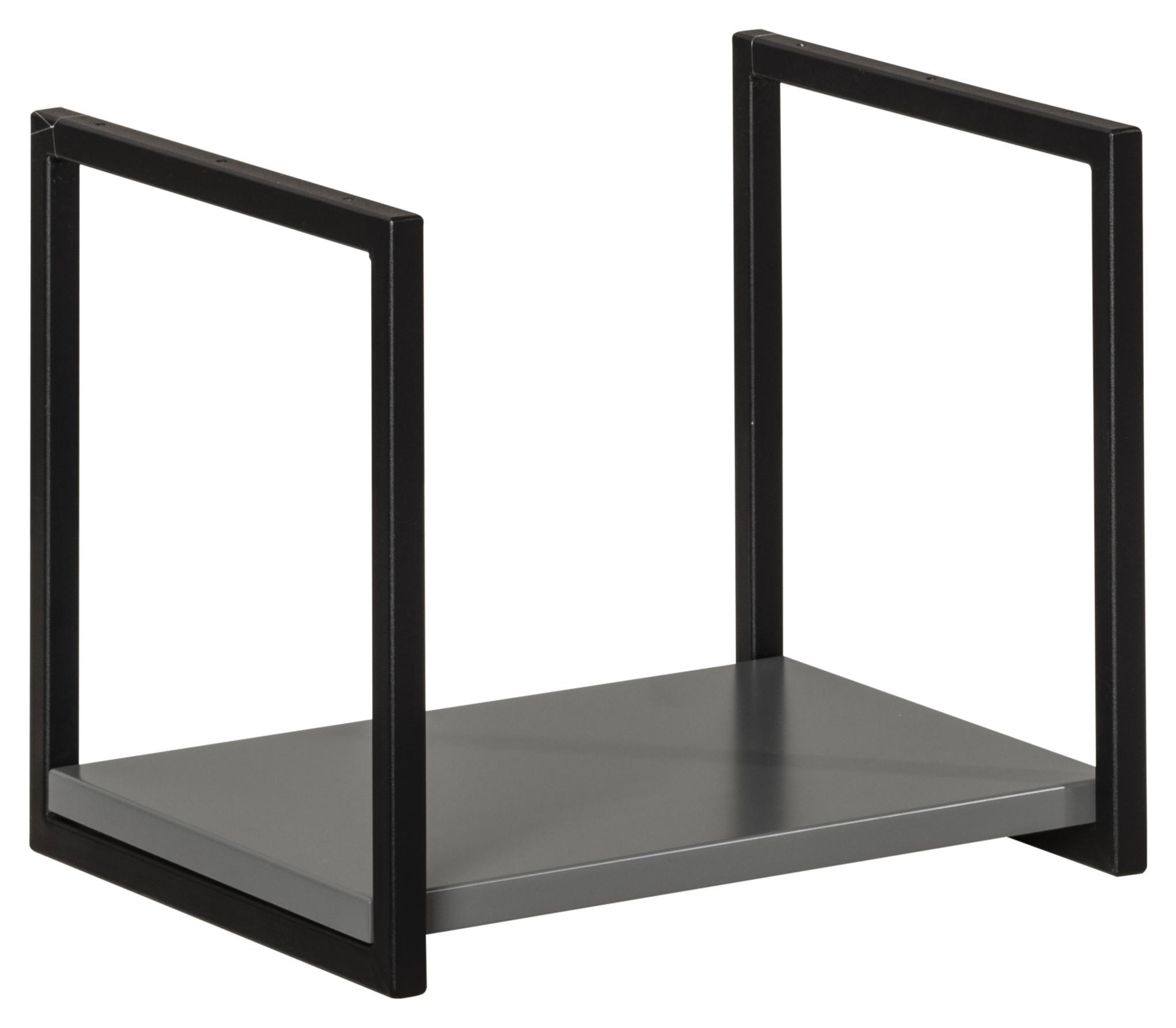 Badezimmerregal "New York", Grau/Schwarz 33x28 cm - Schwarz/Grau, MODERN, Holzwerkstoff/Metall (33/28/28cm) - MID.YOU