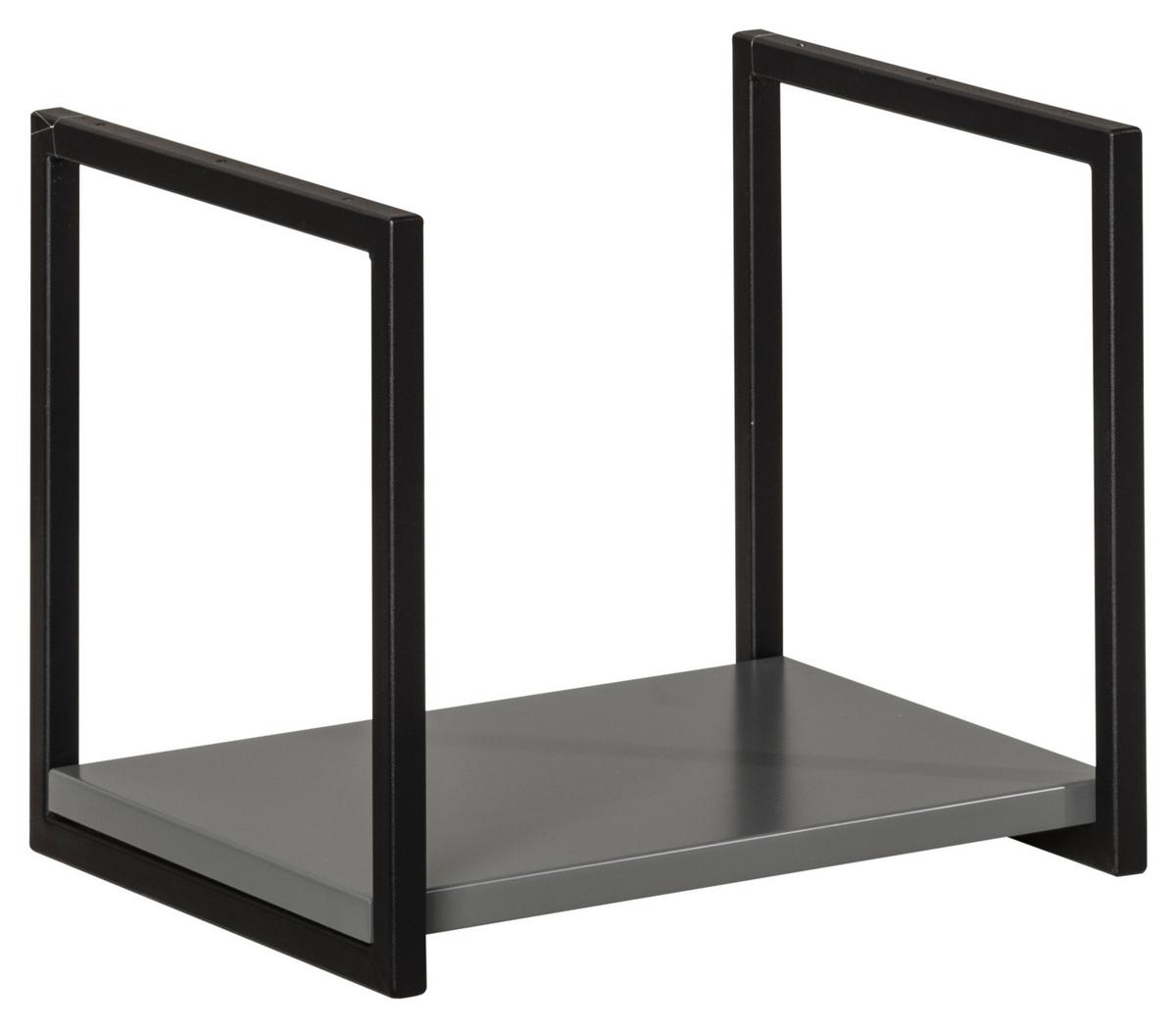 Badezimmerregal "New York", Grau/Schwarz 33x28 cm - Schwarz/Grau, MODERN, Holzwerkstoff/Metall (33/28/28cm) - MID.YOU