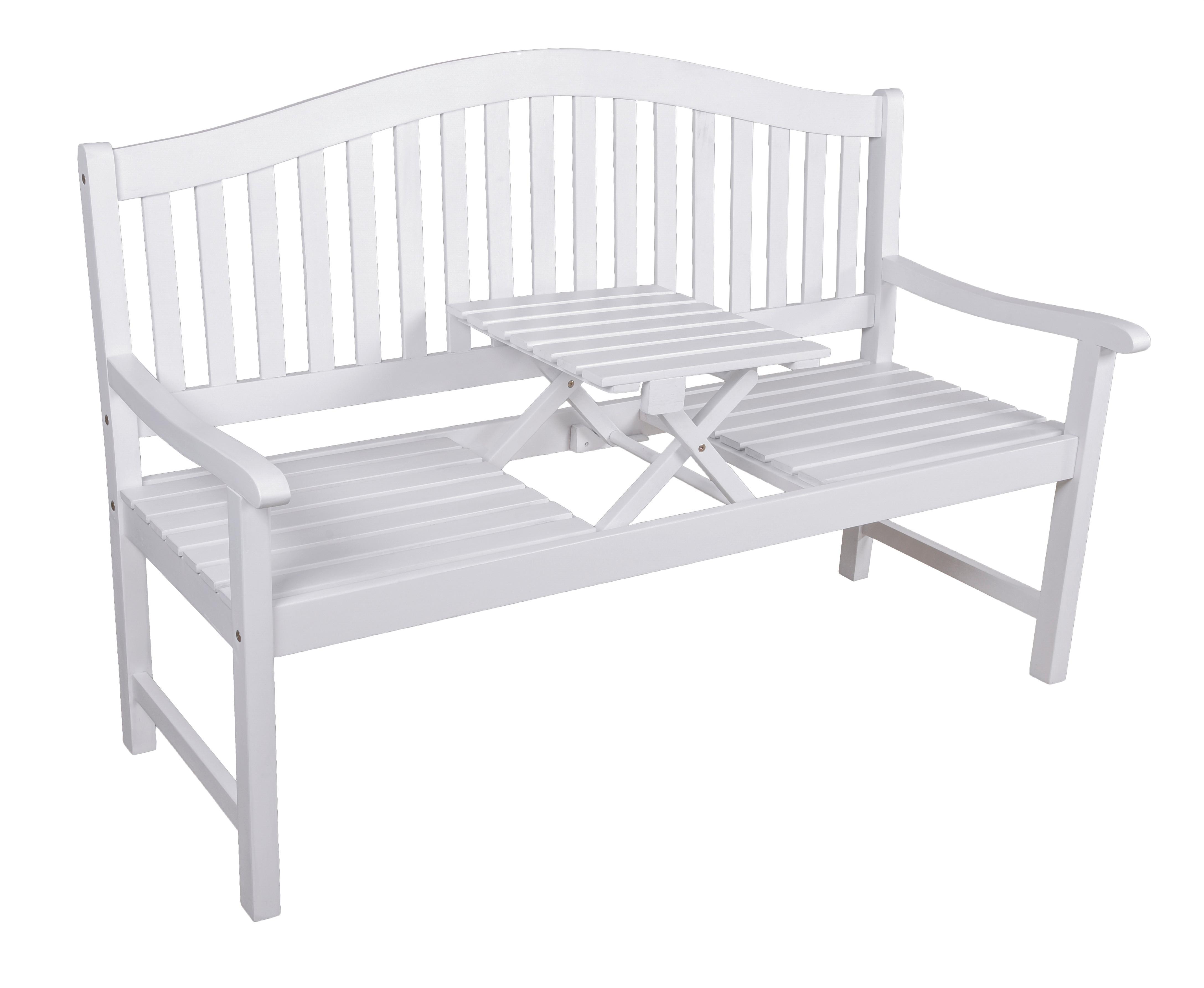 Gartenbank Singapur Weiß ca. 150x104x62 cm Holz - Eukalyptusholzfarben, Basics, Holz (150/104/62cm) - Gardenson