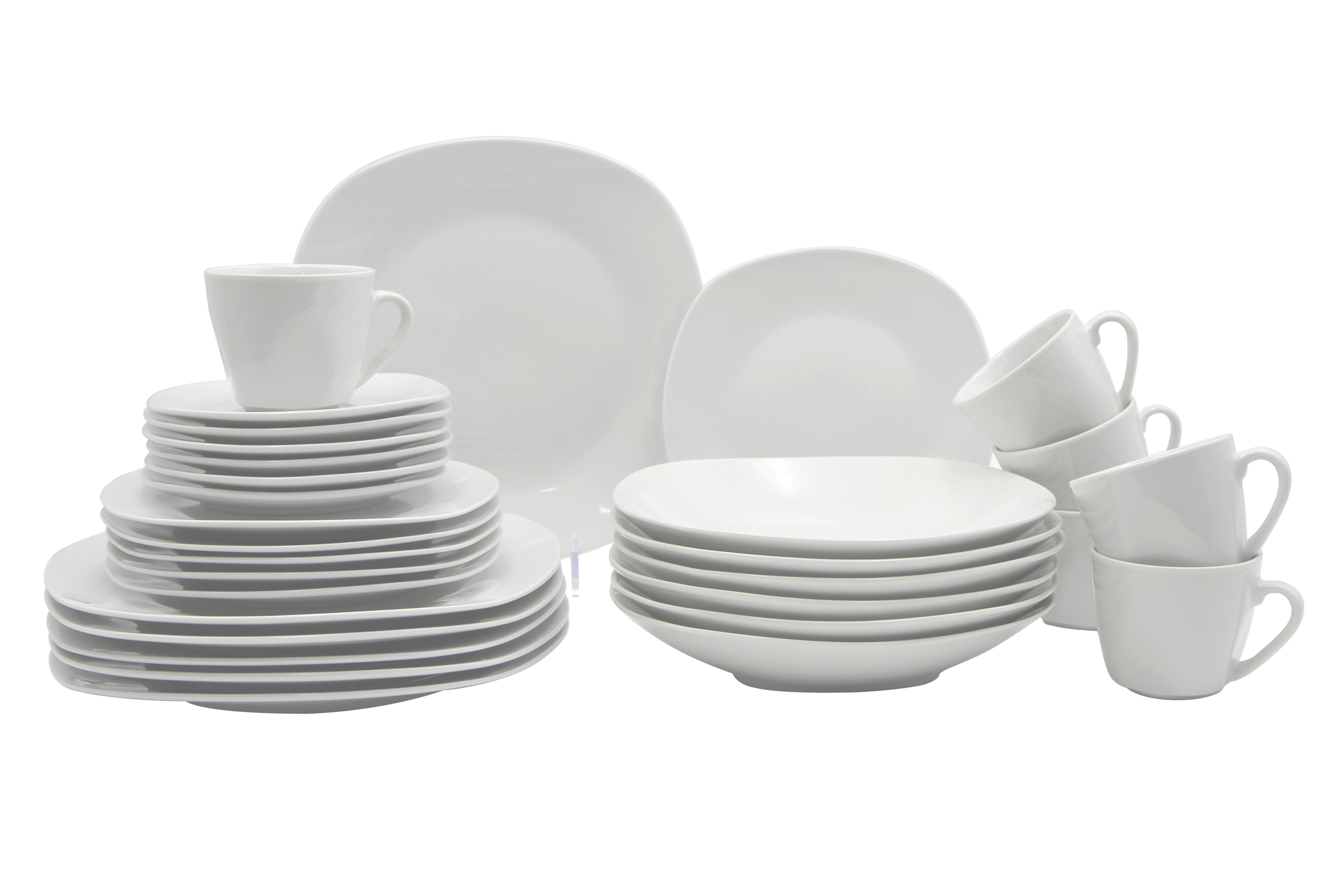 Kombiservice Sally aus Porzellan, 30-teilig - Weiss, Konventionell, Keramik - Modern Living