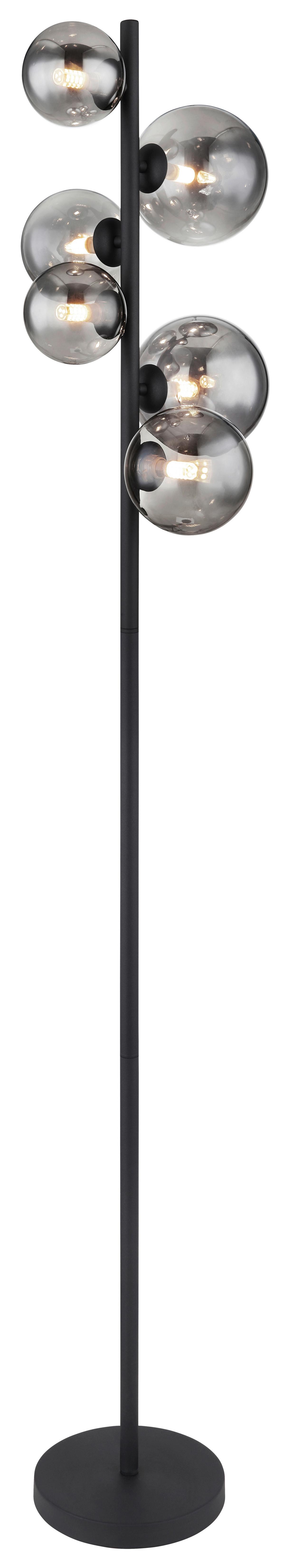 LED-STEHLEUCHTE 56133-6S - Schwarz, Design, Glas/Metall (28,5/155cm) - Globo