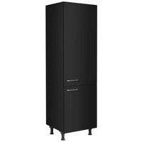 Geräteumbauschrank Touch Schwarz - Edelstahlfarben/Schwarz, MODERN, Holzwerkstoff/Metall (60/216,6/58cm) - Nobilia