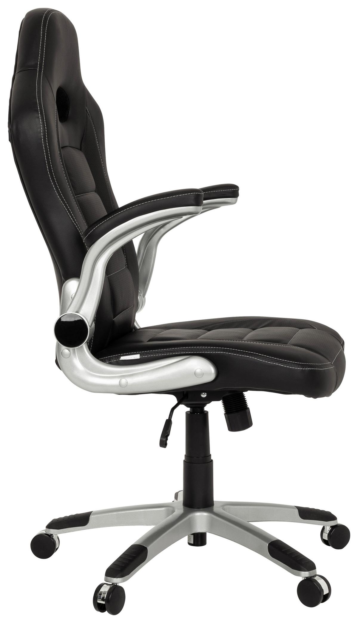 Gaming Stol Game Sport, Črna - črna/bela, Moderno, umetna masa/tekstil (64/118/57cm) - MID.YOU