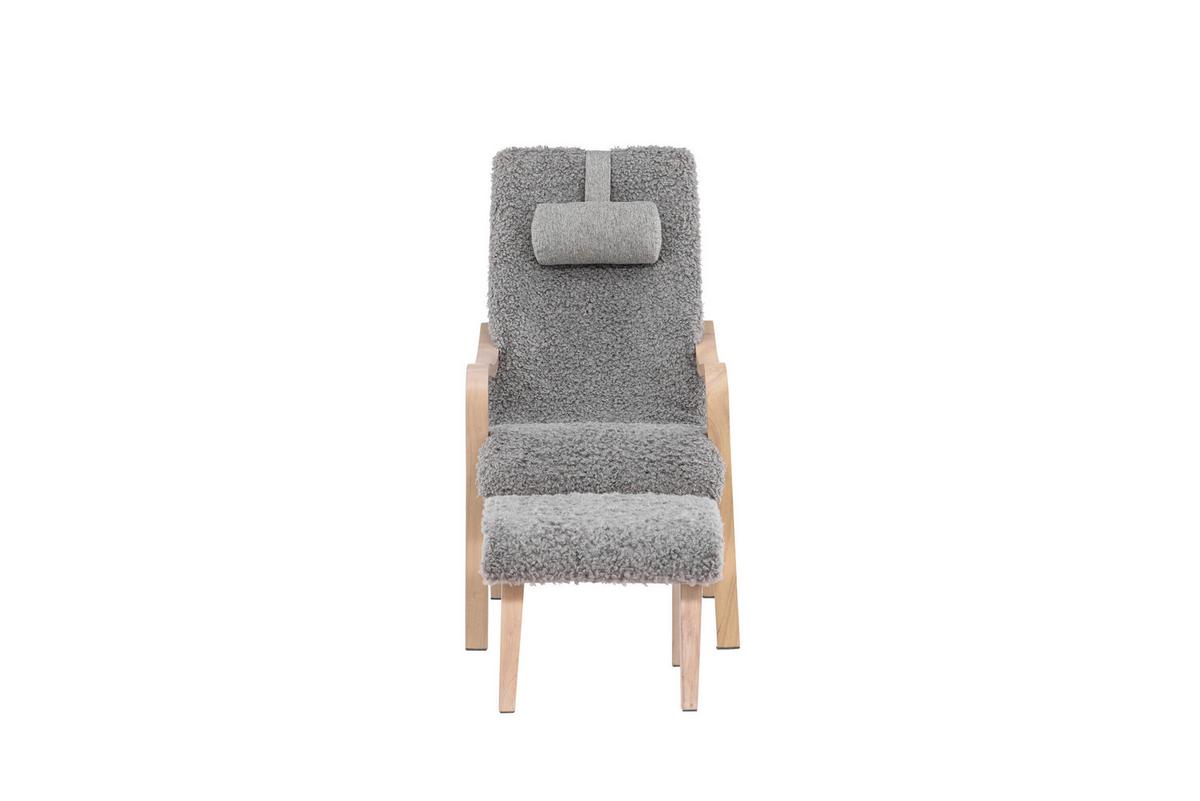 Armlehnstuhl Faro Hellgrau - Eichefarben/Hellgrau, MODERN, Holz/Textil (60/107/89cm) - Livetastic