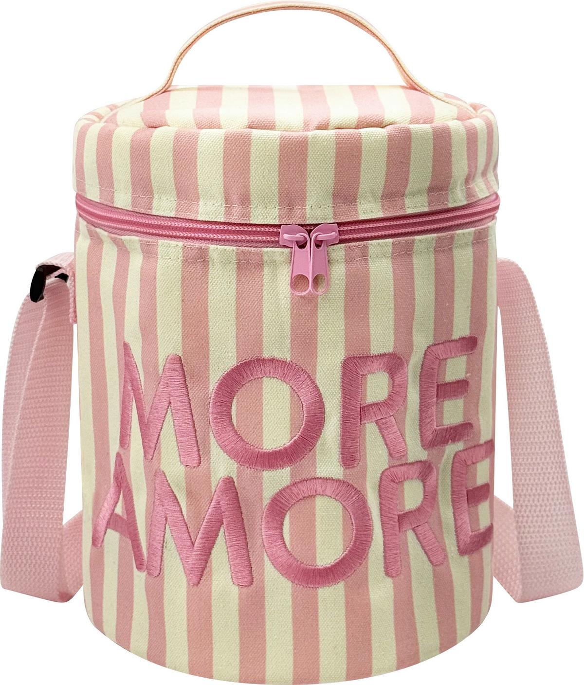 Kühltasche More Amore Rosa/Weiß ca. 7l - Rosa/Weiß, KONVENTIONELL, Kunststoff/Textil (17/24/17cm) - Mömax