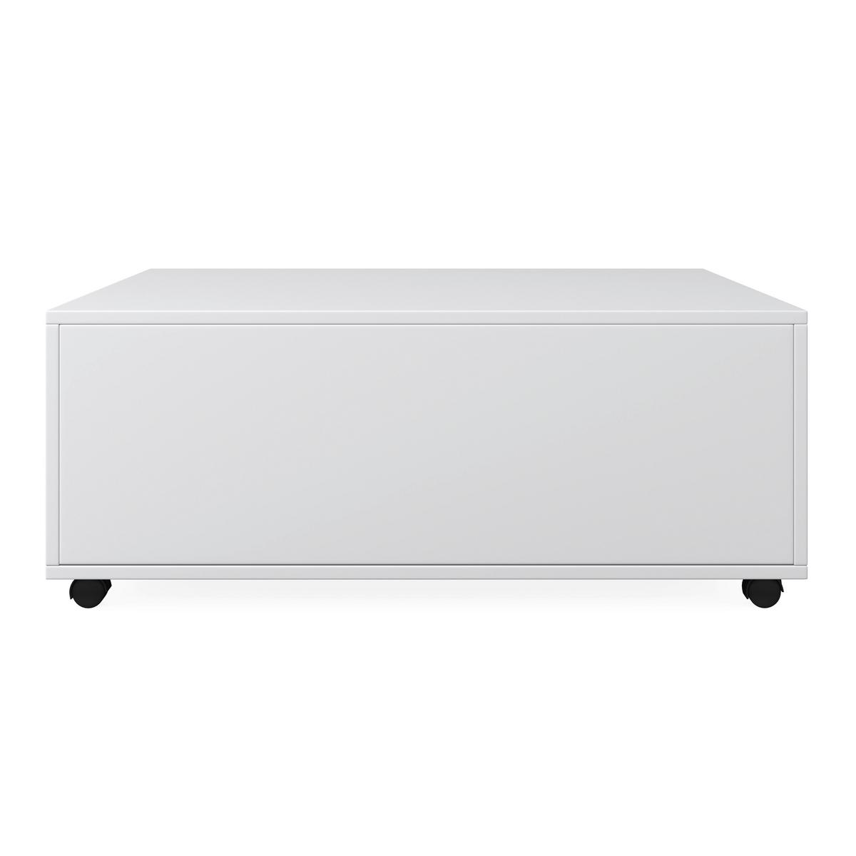 Couchtisch Mick Weiß MDF - Braun/Weiß, MODERN, Holzwerkstoff/Kunststoff (74/88/35cm) - Bessagi Home
