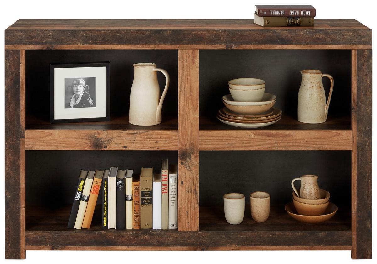 Regal in Braun/Dunkelgrau - Dunkelbraun, KONVENTIONELL, Holzwerkstoff/Kunststoff (146/95/36cm) - Mömax