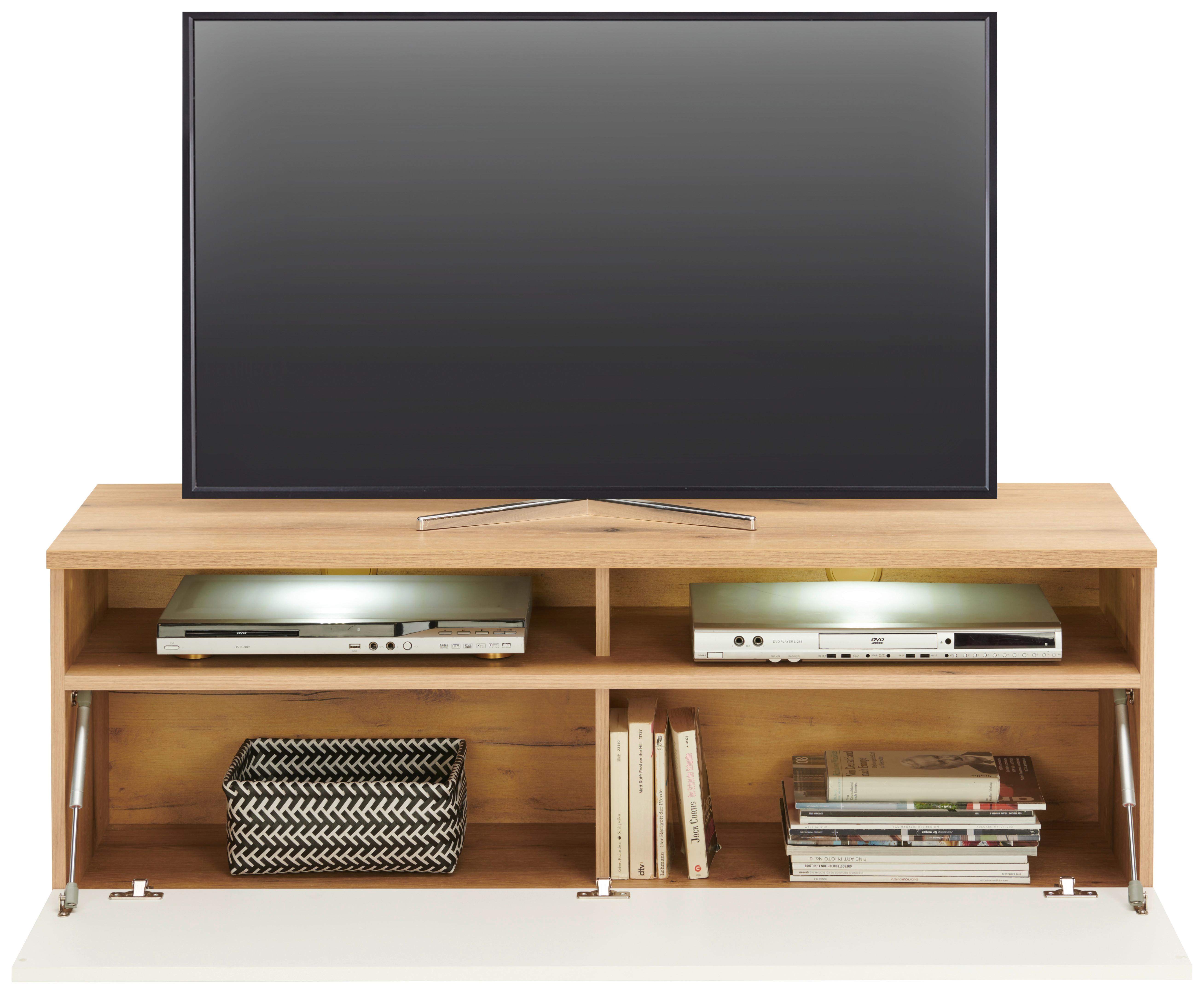 Tv-element Power, Barva Hrasta, Bela - Moderno, umetna masa/leseni material (127,5/46/40cm) - Mömax